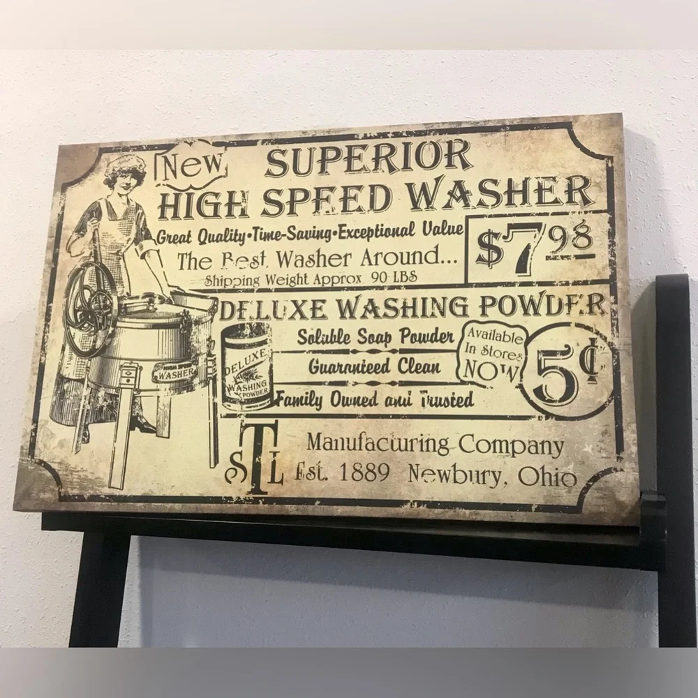 Vintage Reproduction Washing Machine Ad Canvas Print Sign Decor Picture